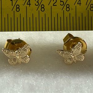 14k Yellow Gold Butterfly Earrings